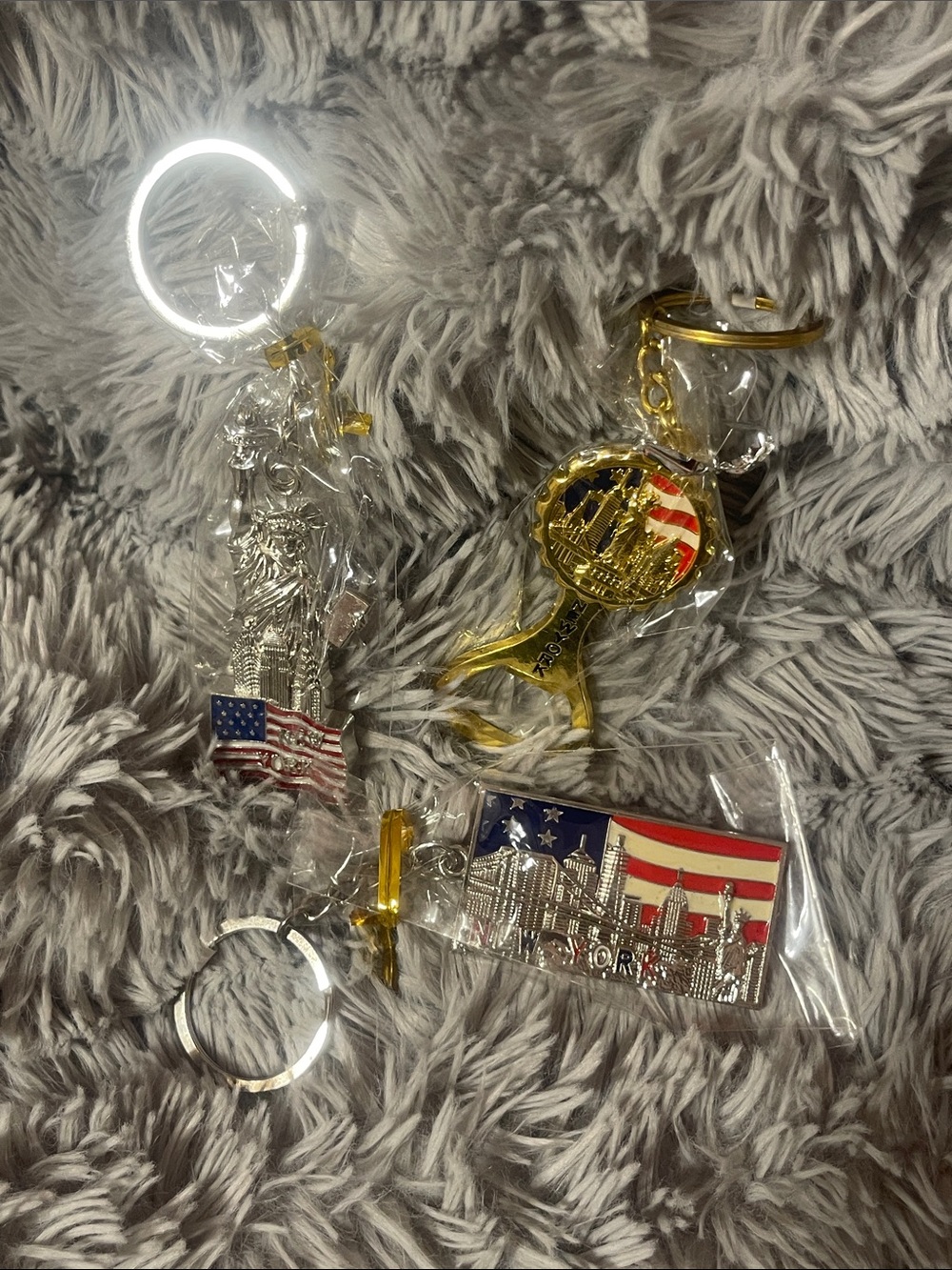 Patriotic New York Keychain Set